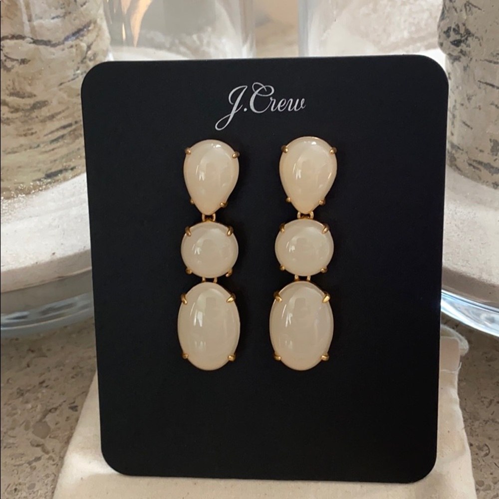 J. Crew 3 Tier Drop Earrings. - Picture 3 of 6